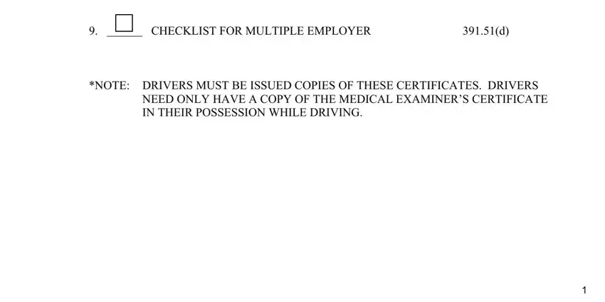 dot driver qualification file checklist CHECKLIST FOR MULTIPLE EMPLOYER, NOTE DRIVERS MUST BE ISSUED COPIES, and NEED ONLY HAVE A COPY OF THE blanks to fill out