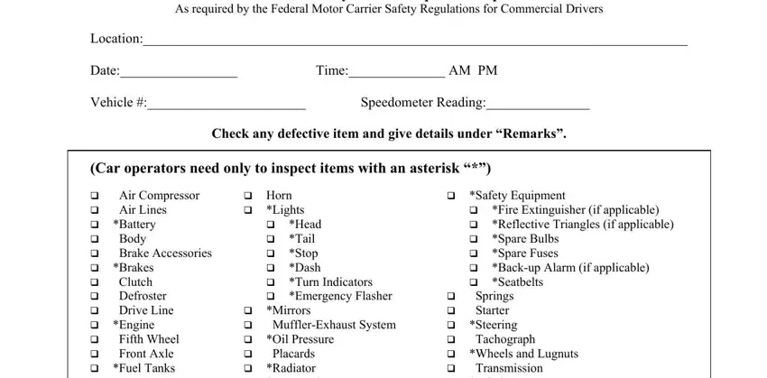 example of gaps in daily driver checklist