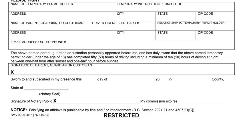 ohio bmv 50 hour affidavit empty fields to consider