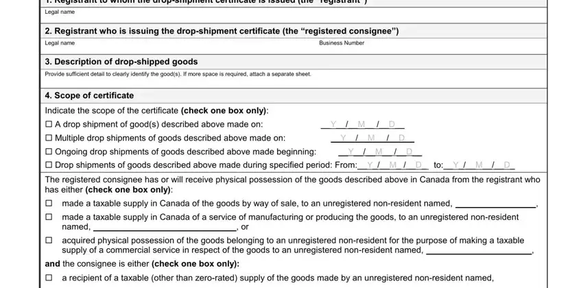 179drop shipment certificate service gaps to fill out