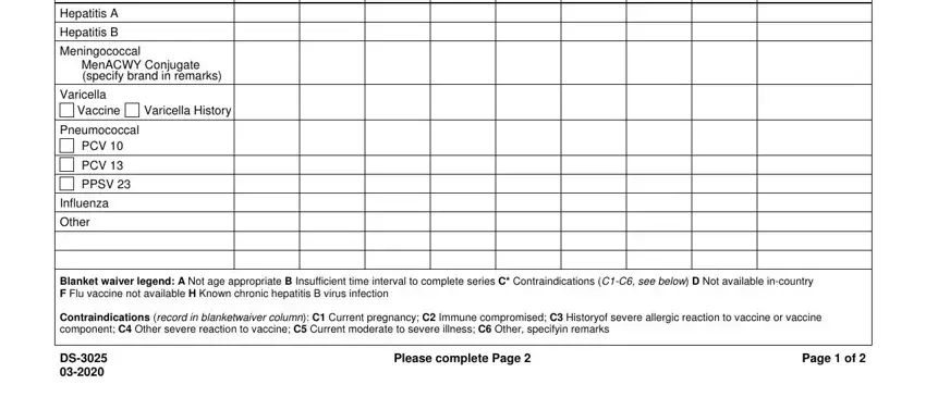 stage 2 to entering details in immunization form online