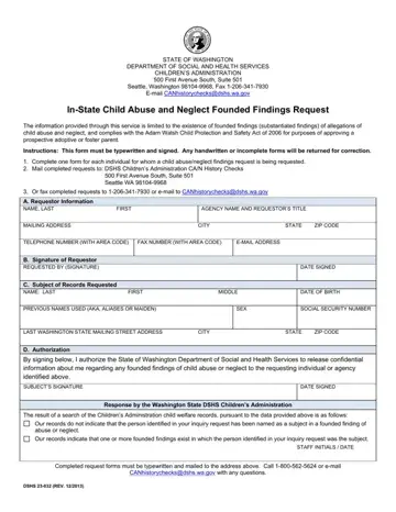 Dshs 23 032 Form Preview