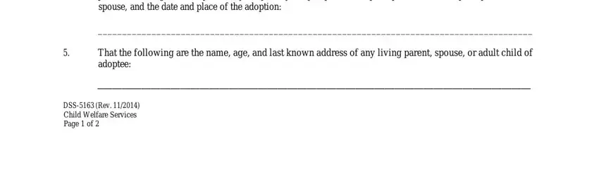 Filling in adoption papers online step 3