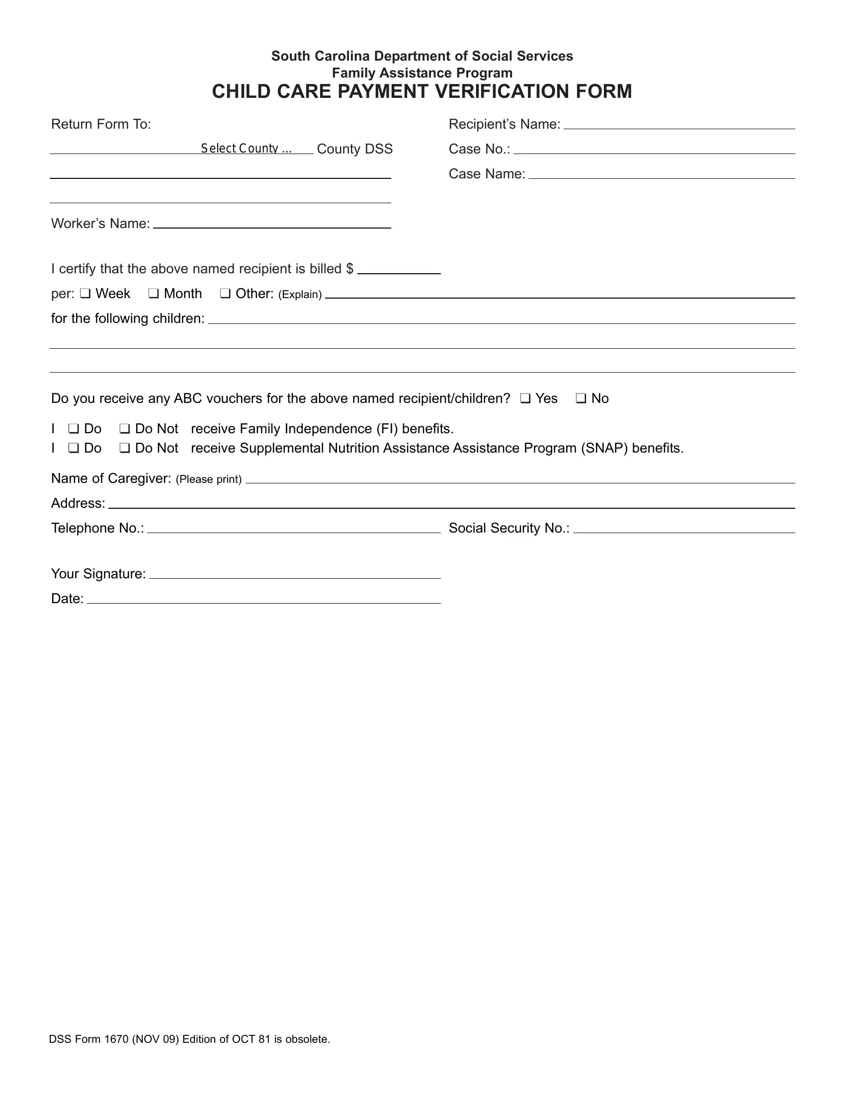 Dss Form 1670 Preview