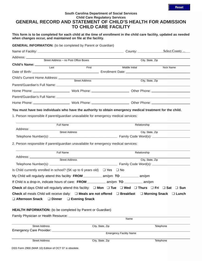 Dss Form 2900 first page preview