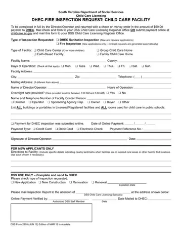 Dss Form 2905 Preview