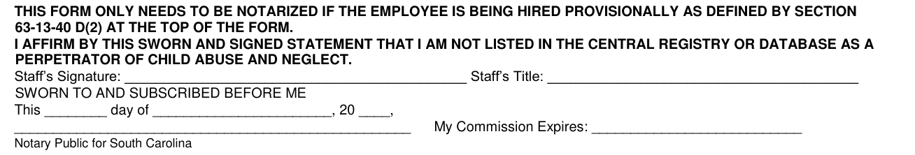 DSS Form 2924 example filled out, for provisional employment only