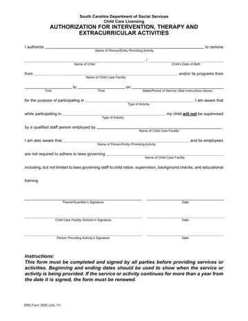 Dss Form 2930 Preview