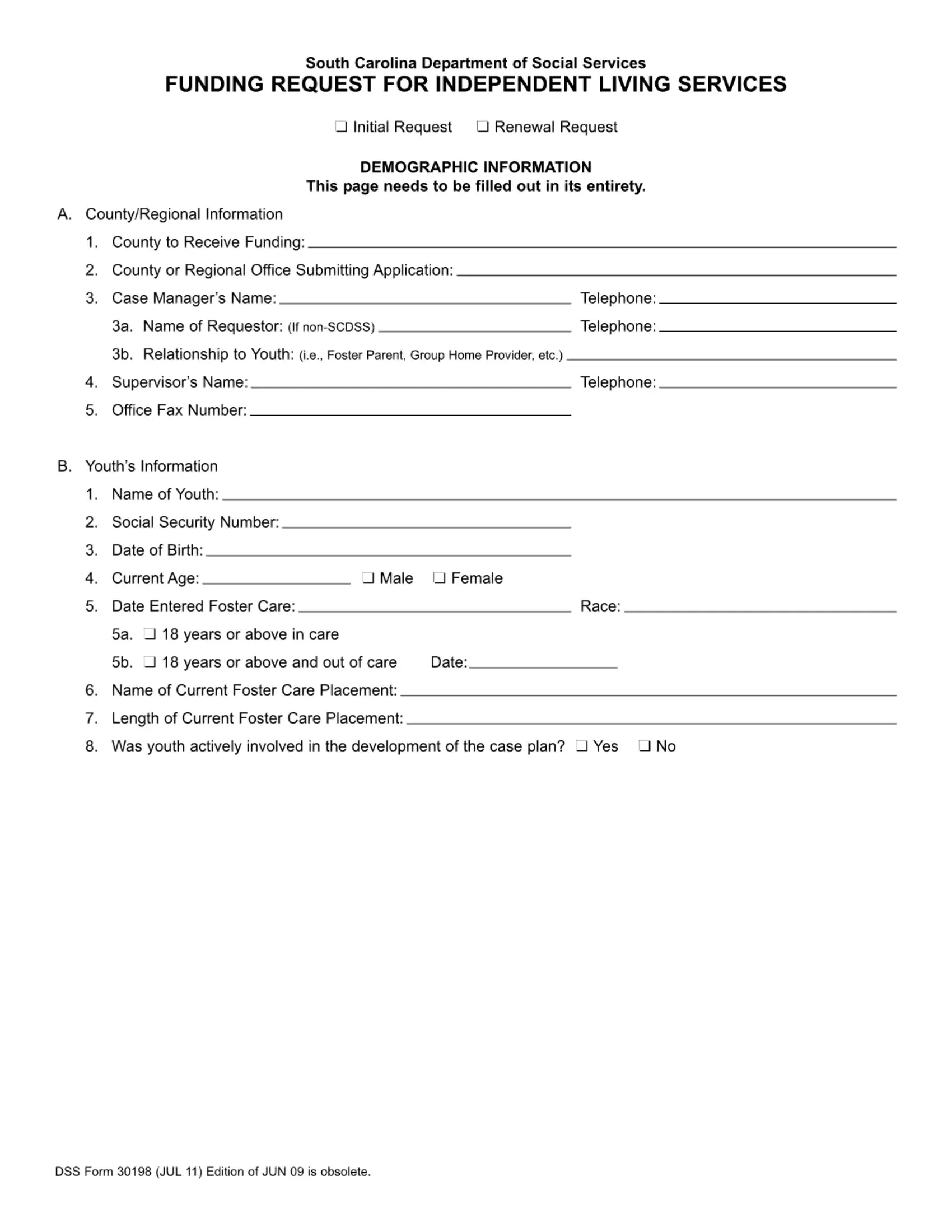 Dss Form 30198 Preview