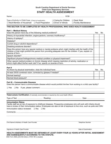 Dss Health Assessment Form Preview