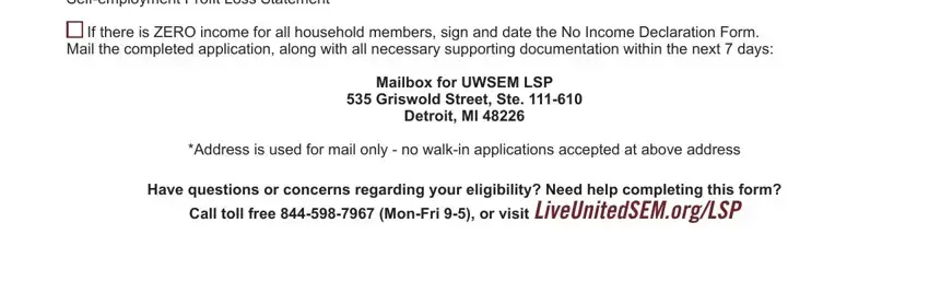 apply for lsp program online Self employed household members, If there is ZERO income for all, Mailbox for UWSEM LSP  Griswold, Address is used for mail only  no, and Have questions or concerns blanks to complete