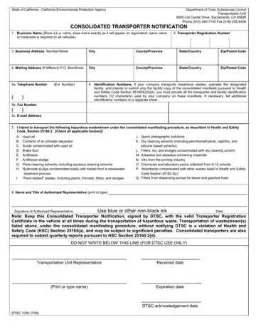 Dtsc 1299 Form Preview