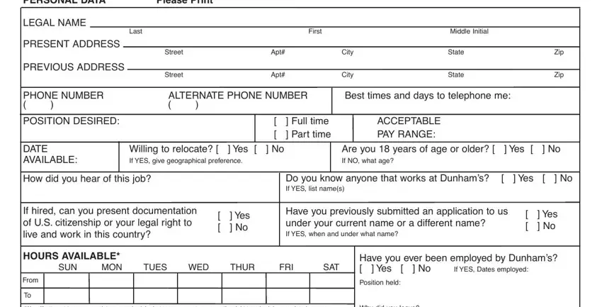 dunhams com fields to complete