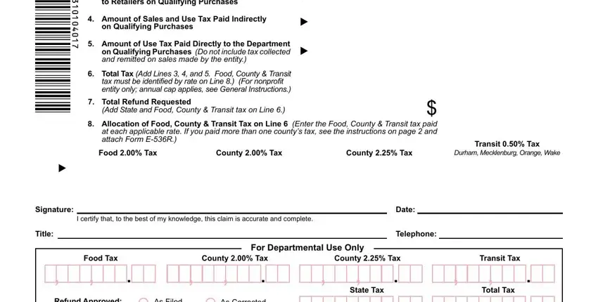 Filling in nc 585 form stage 2