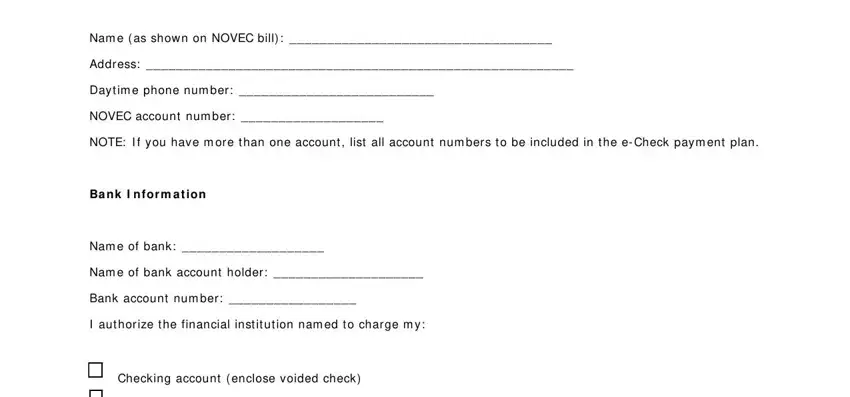 filling out echeck authorization form form stage 1