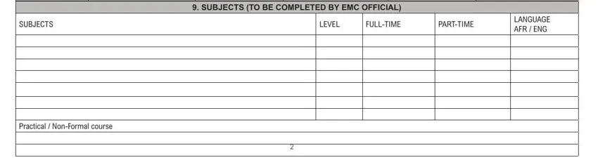 midlands college online application for 2021 closing date SUBJECTS, SUBJECTS TO BE COMPLETED BY EMC, LEVEL, FULLTIME, PARTTIME, LANGUAGE AFR  ENG, and Practical  NonFormal course fields to insert