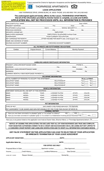 Edward Rose Application Form Preview