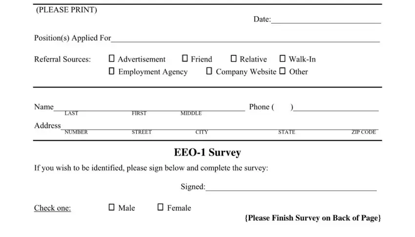 completing eeo self identification form stage 1