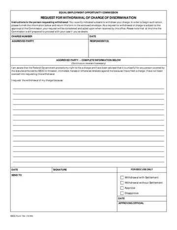 EEOC Form 154 Preview