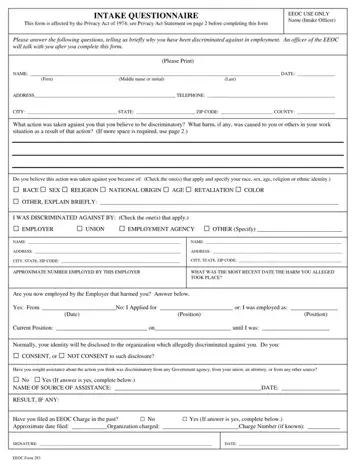 Eeoc Form 283 Preview
