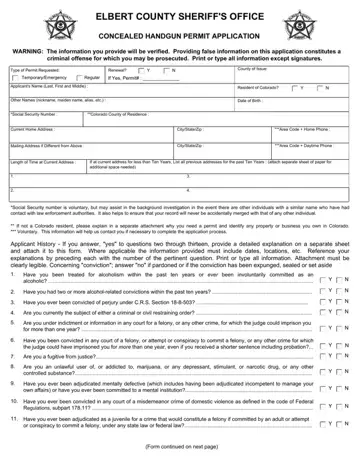 Elbert County Permit Form Preview