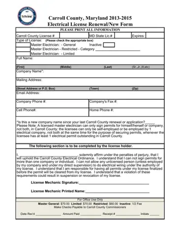 Electrical License Renewal Form Preview