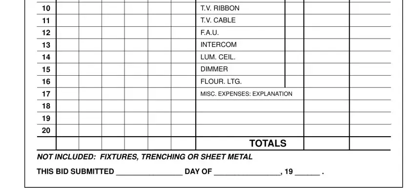 Filling out electrical contractor proposal template part 2