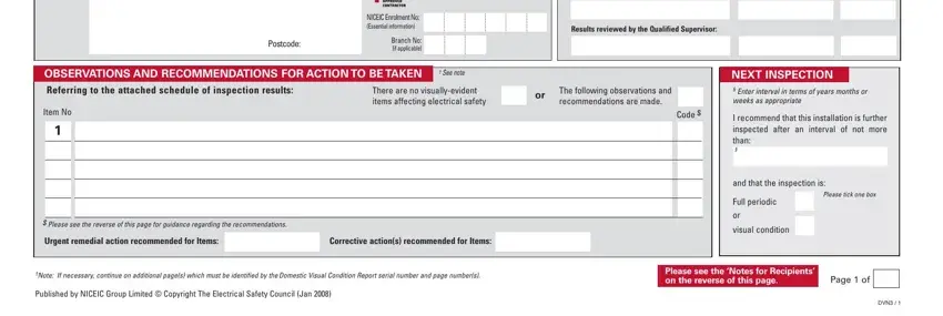 Entering details in electrician report sample step 2