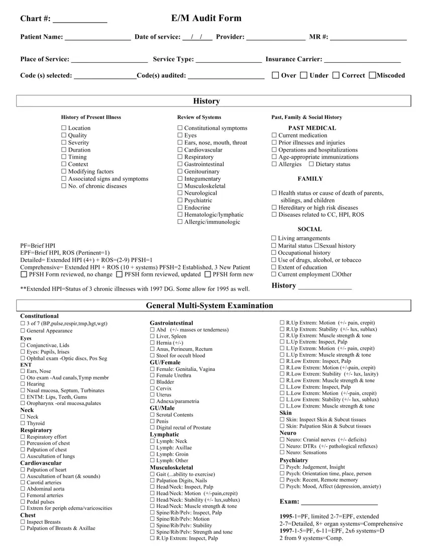 Em Audit Form ≡ Fill Out Printable PDF Forms Online