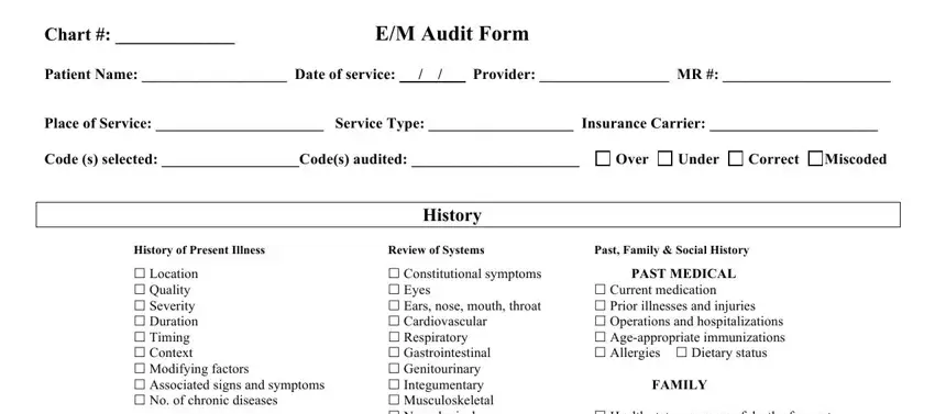 2021 e m audit tool empty fields to complete