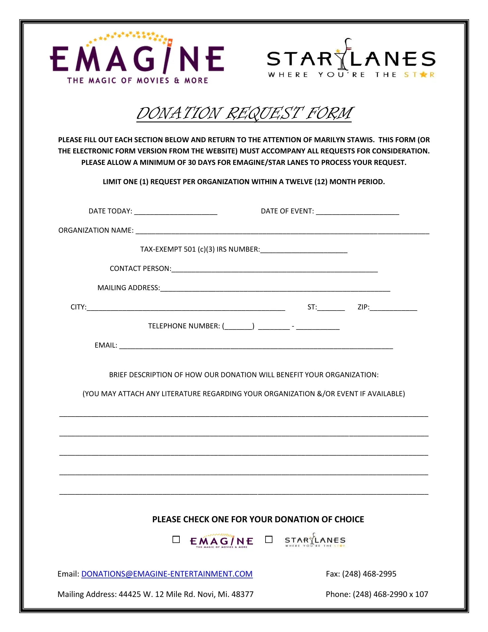 Online Donation Form Template