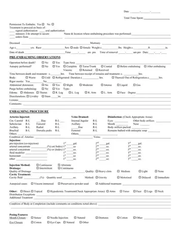 Embalming Report Form Preview