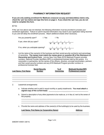 Emedny 409501 Form Preview
