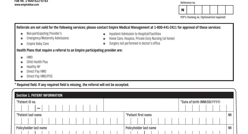 filling out bcbs referral form part 1