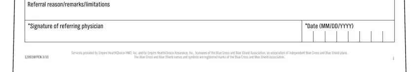 Entering details in bcbs referral form stage 3