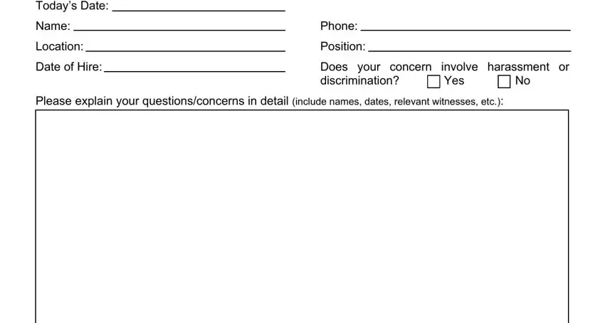 completing employee communication form stage 1