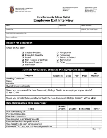 Employee Exit Interview Form Preview