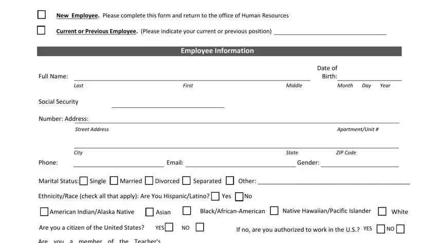 employee profile template word spaces to fill in