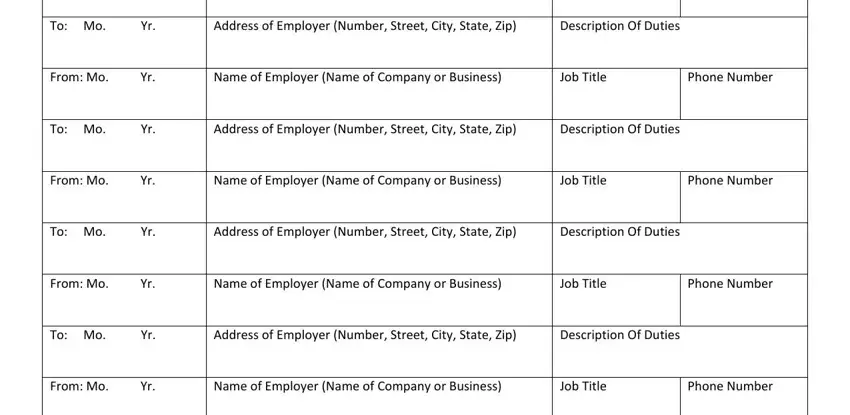 employment history template excel spaces to fill out