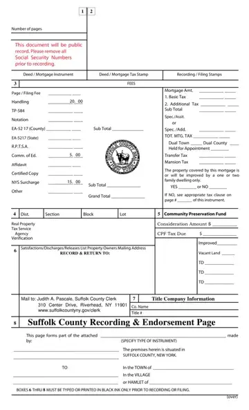 Endorsement Page County Form Preview