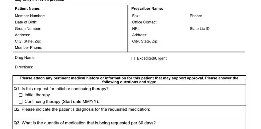 envisionrxoptions prior authorization form fields to fill in