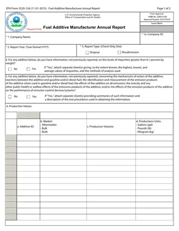 Epa Form 3520 13A Preview