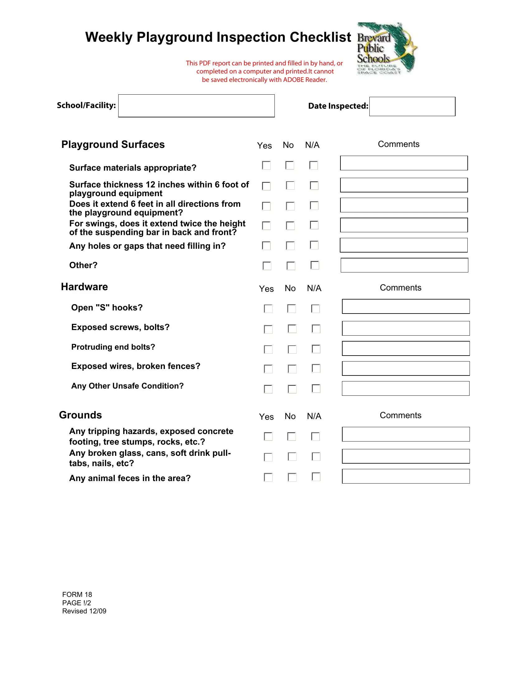 Equipment Inspection Sheet Form Preview