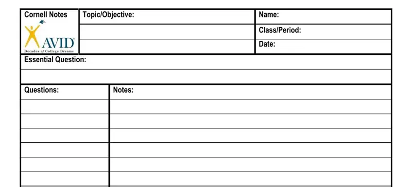 entering details in cornell notes template part 1