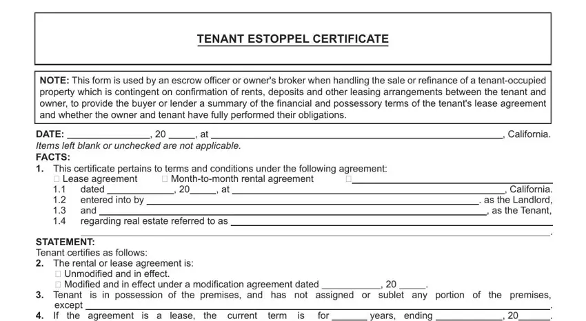 part 1 to filling in sample estoppel certificate