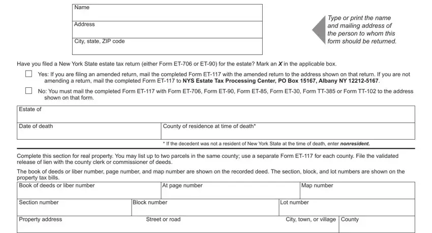 example of blanks in nys release of lien of estate tax