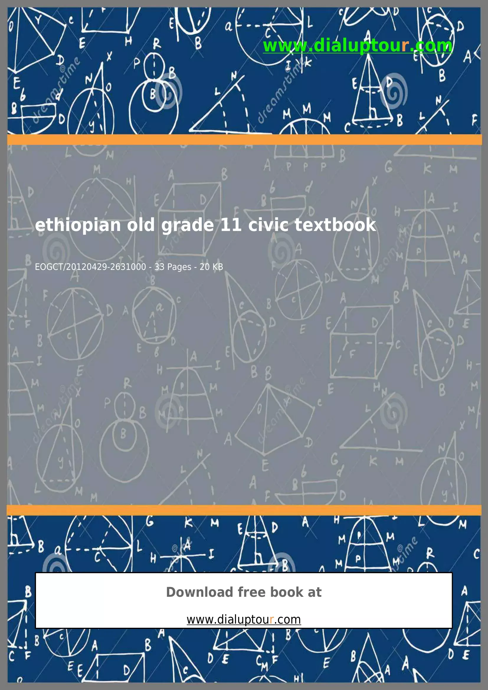 Ethiopian Textbooks For Grade 11 Form Preview