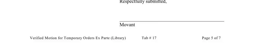 emergency custody forms Respectfully submitted, Movant, Verified Motion for Temporary, and Page  of blanks to fill