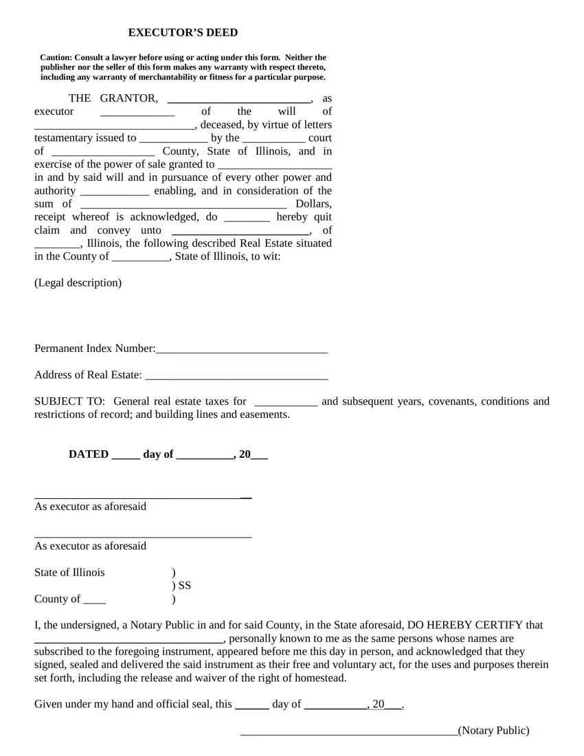 Executor Deed Form ≡ Fill Out Printable Pdf Forms Online 8586