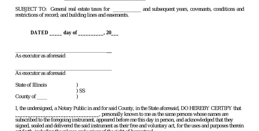 Finishing executors deed form part 2